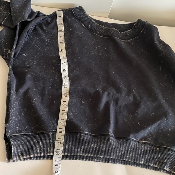 Nancy Rose Crop Oversized Black Bleach Dyed Sweatshirt size 4 - Picture 8 of 8